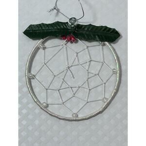 White Glitter Dream Catcher Christmas Tree‎ Ornament Mistletoe Holly Decor Gift